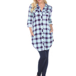 Women's Piper Stretchy Plaid Tunic - DressbarnShirts & Blouses