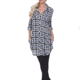 Women's Piper Stretchy Plaid Tunic - DressbarnShirts & Blouses