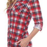 Women's Piper Stretchy Plaid Tunic - DressbarnShirts & Blouses