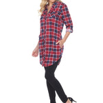 Women's Piper Stretchy Plaid Tunic - DressbarnShirts & Blouses