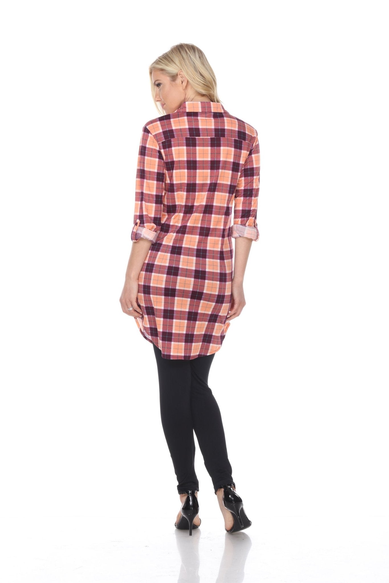 Women's Piper Stretchy Plaid Tunic - DressbarnShirts & Blouses