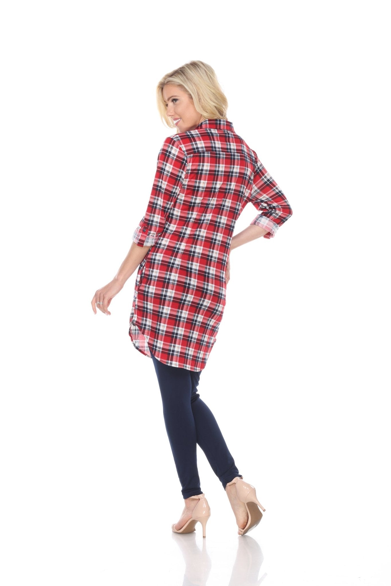 Women's Piper Stretchy Plaid Tunic - DressbarnShirts & Blouses