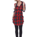 Women's Piper Stretchy Plaid Tunic - DressbarnShirts & Blouses