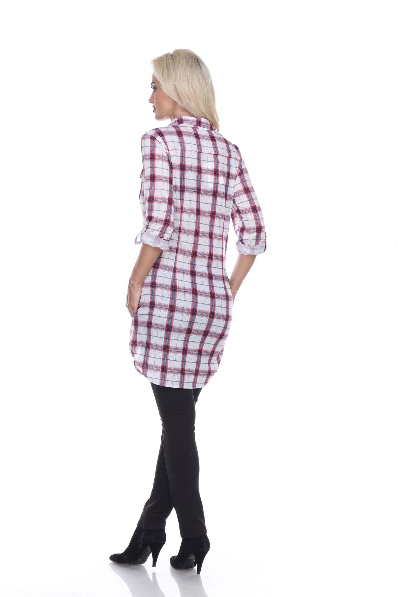 Women's Piper Stretchy Plaid Tunic - DressbarnShirts & Blouses