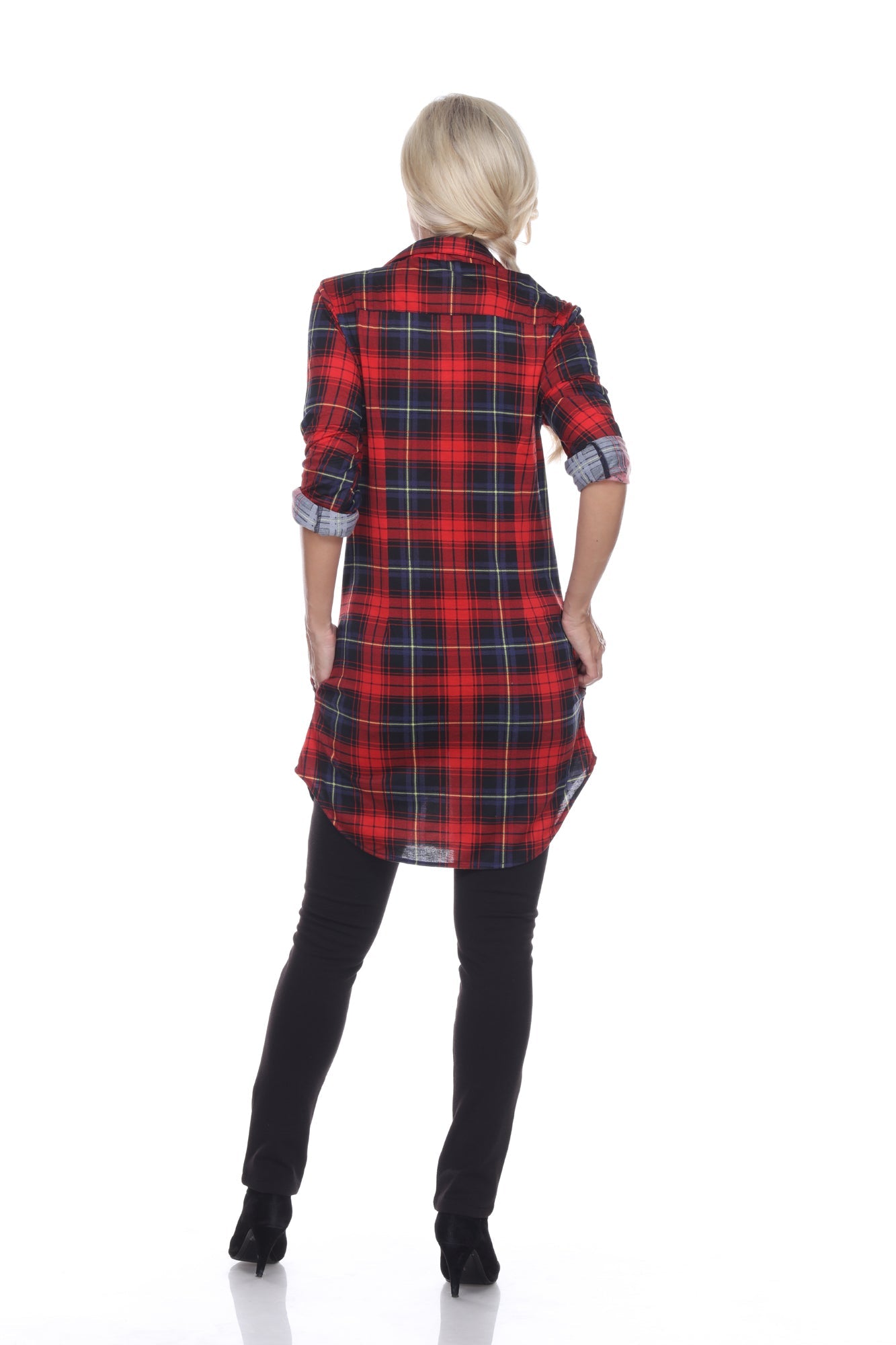 Women's Piper Stretchy Plaid Tunic - DressbarnShirts & Blouses