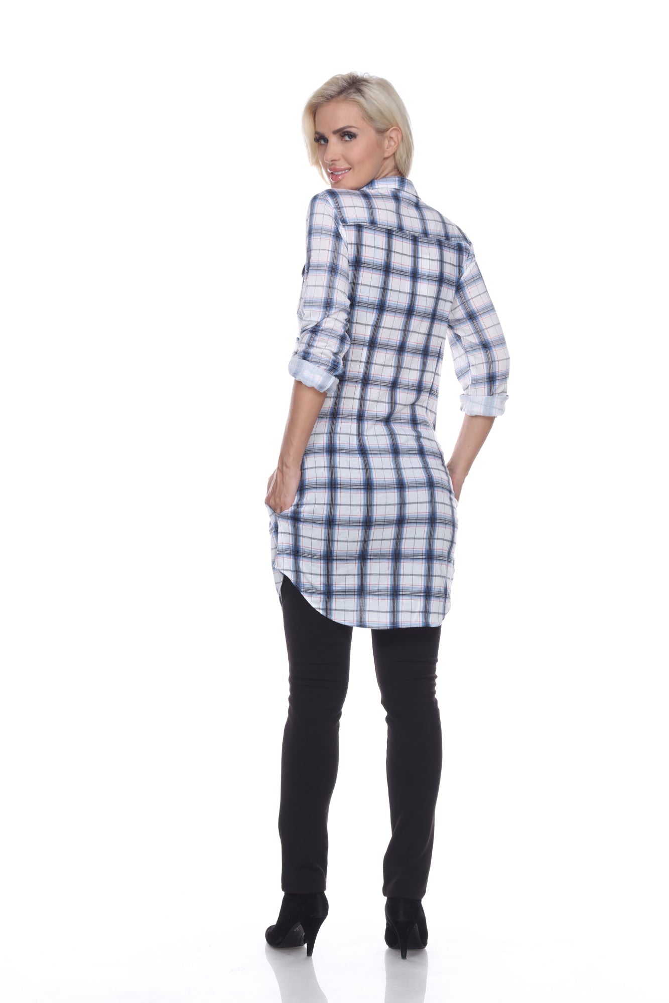 Women's Piper Stretchy Plaid Tunic - DressbarnShirts & Blouses