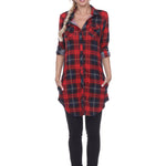 Women's Piper Stretchy Plaid Tunic - DressbarnShirts & Blouses