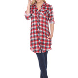 Women's Piper Stretchy Plaid Tunic - DressbarnShirts & Blouses