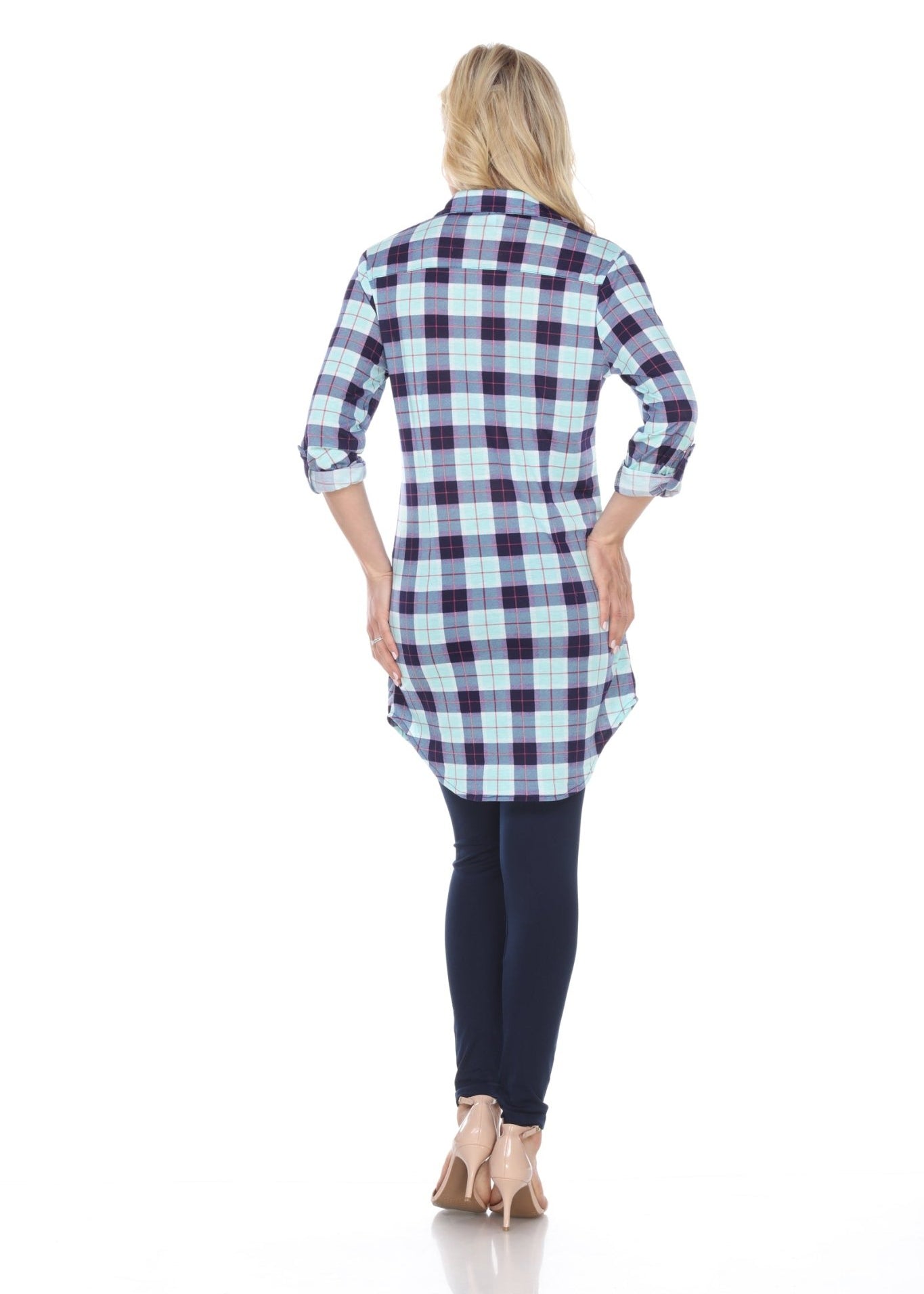 Women's Piper Stretchy Plaid Tunic - DressbarnShirts & Blouses