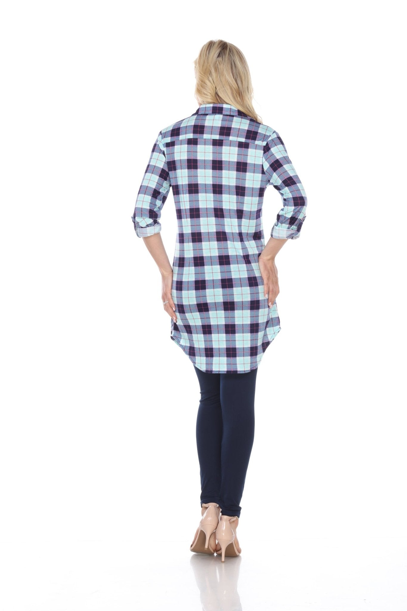 Women's Piper Stretchy Plaid Tunic - DressbarnShirts & Blouses