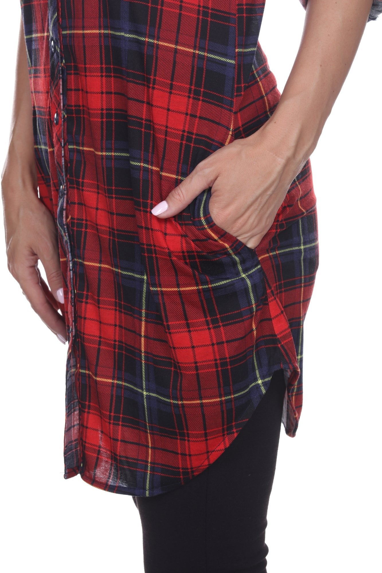 Women's Piper Stretchy Plaid Tunic - DressbarnShirts & Blouses