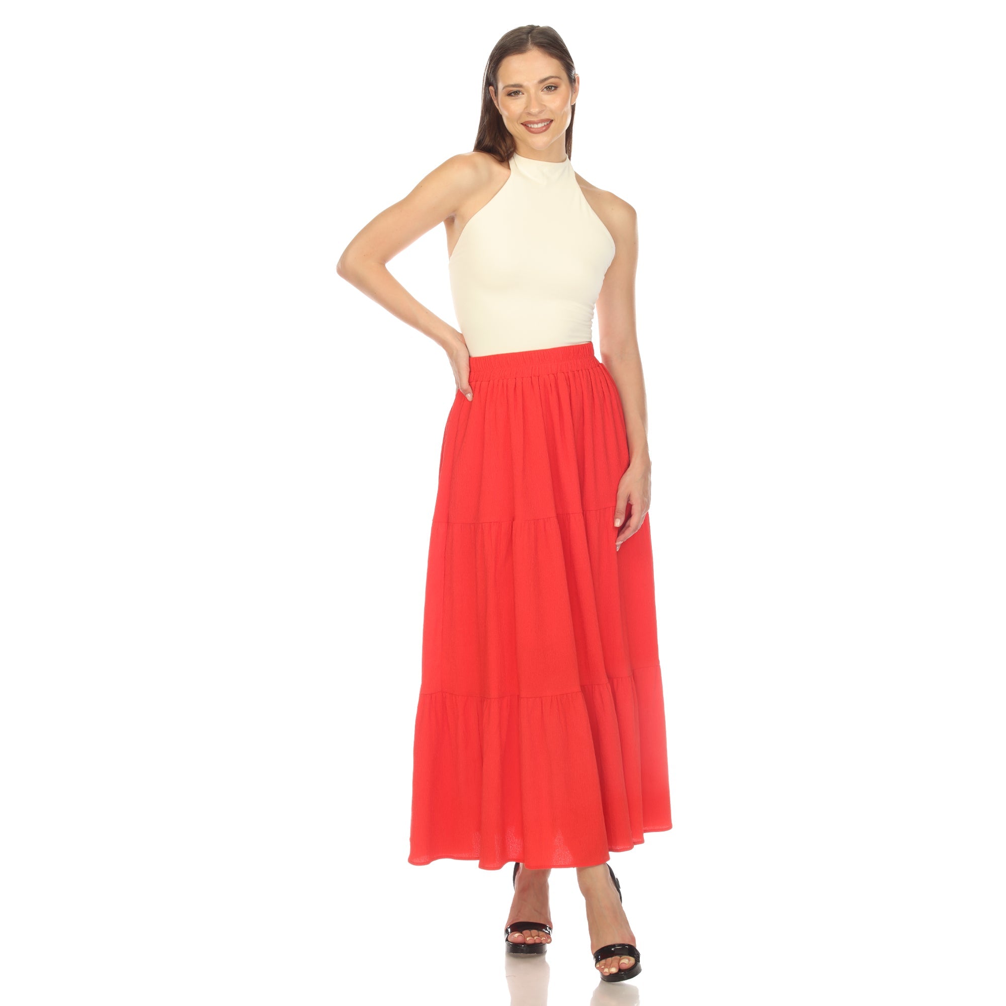 Women's Pleated Tiered Maxi Skirt - DressbarnSkirts