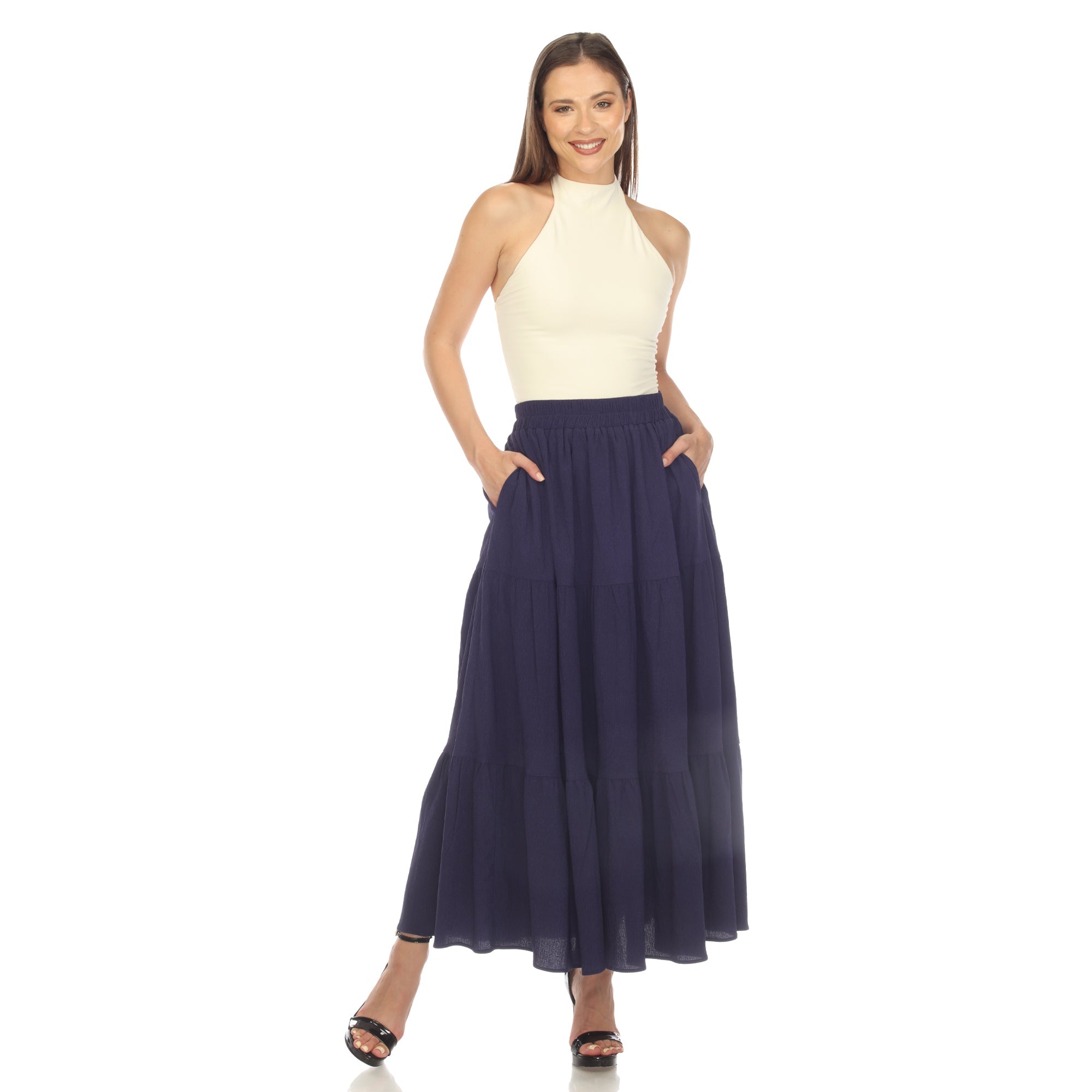 Women's Pleated Tiered Maxi Skirt - DressbarnSkirts