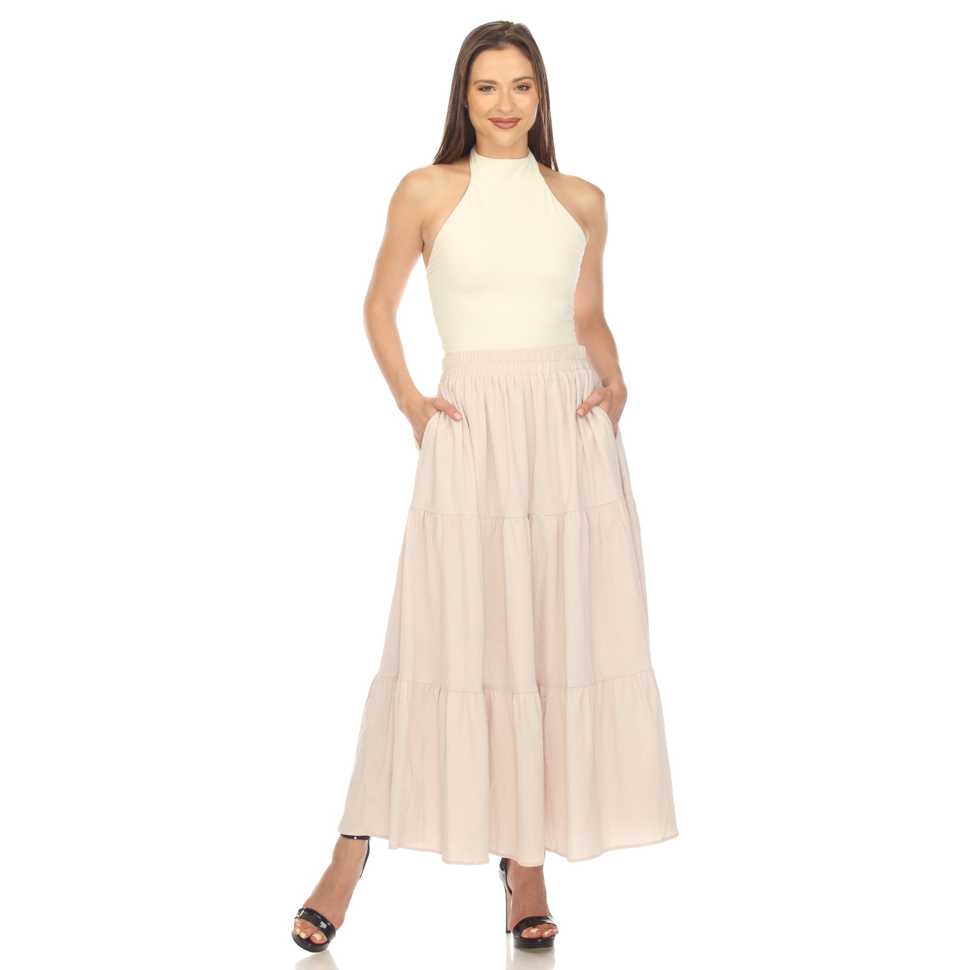 Women's Pleated Tiered Maxi Skirt - DressbarnSkirts