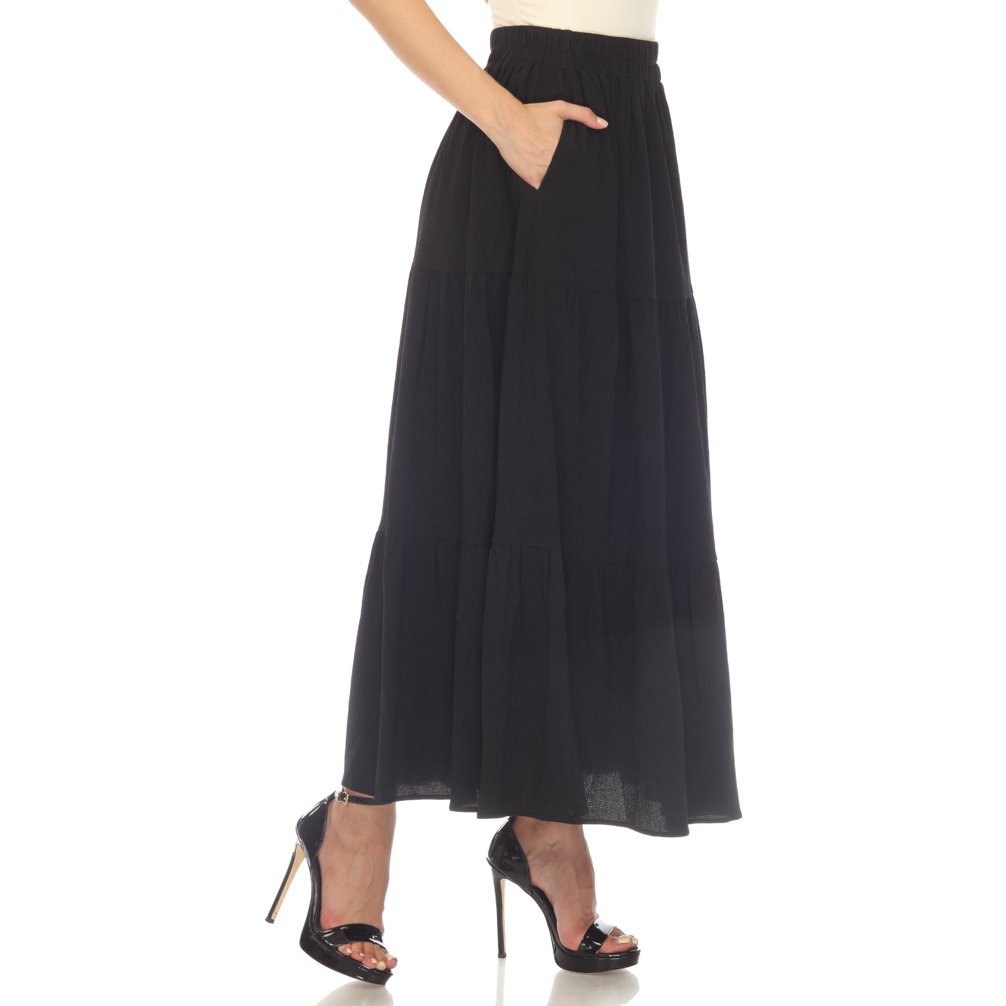 Women's Pleated Tiered Maxi Skirt - DressbarnSkirts