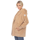 Women's Plush Hooded Cardigan with Pockets - DressbarnSweatshirts & Hoodies