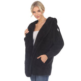 Women's Plush Hooded Cardigan with Pockets - DressbarnSweatshirts & Hoodies