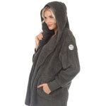 Women's Plush Hooded Cardigan with Pockets - DressbarnSweatshirts & Hoodies