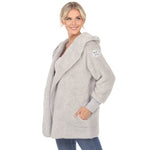 Women's Plush Hooded Cardigan with Pockets - DressbarnSweatshirts & Hoodies