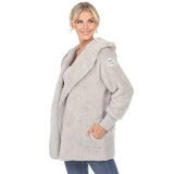 Women's Plush Hooded Cardigan with Pockets - DressbarnSweatshirts & Hoodies