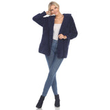 Women's Plush Hooded Cardigan with Pockets - DressbarnSweatshirts & Hoodies