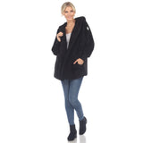 Women's Plush Hooded Cardigan with Pockets - DressbarnSweatshirts & Hoodies