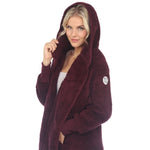 Women's Plush Hooded Cardigan with Pockets - DressbarnSweatshirts & Hoodies