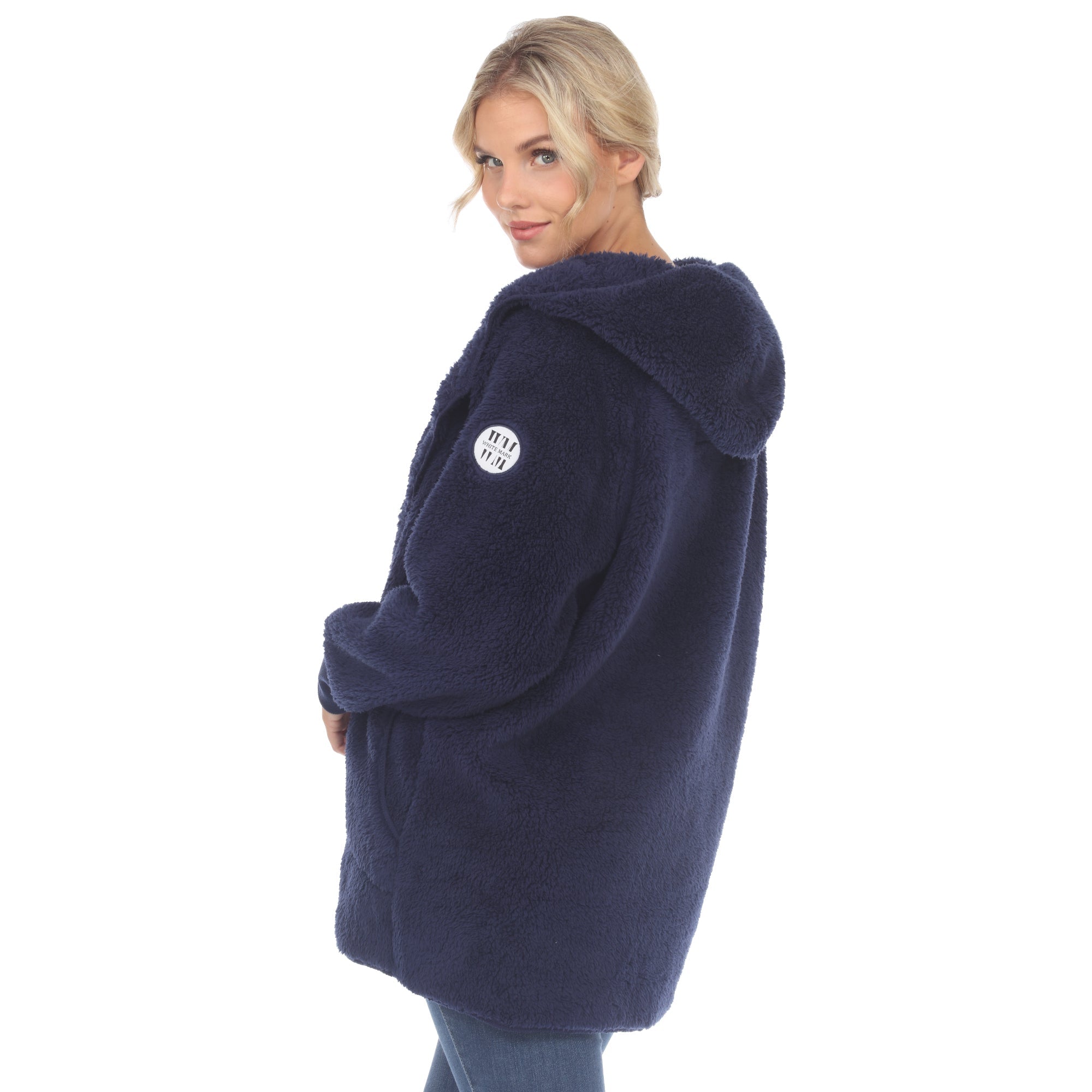 Women's Plush Hooded Cardigan with Pockets - DressbarnSweatshirts & Hoodies