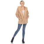 Women's Plush Hooded Cardigan with Pockets - DressbarnSweatshirts & Hoodies