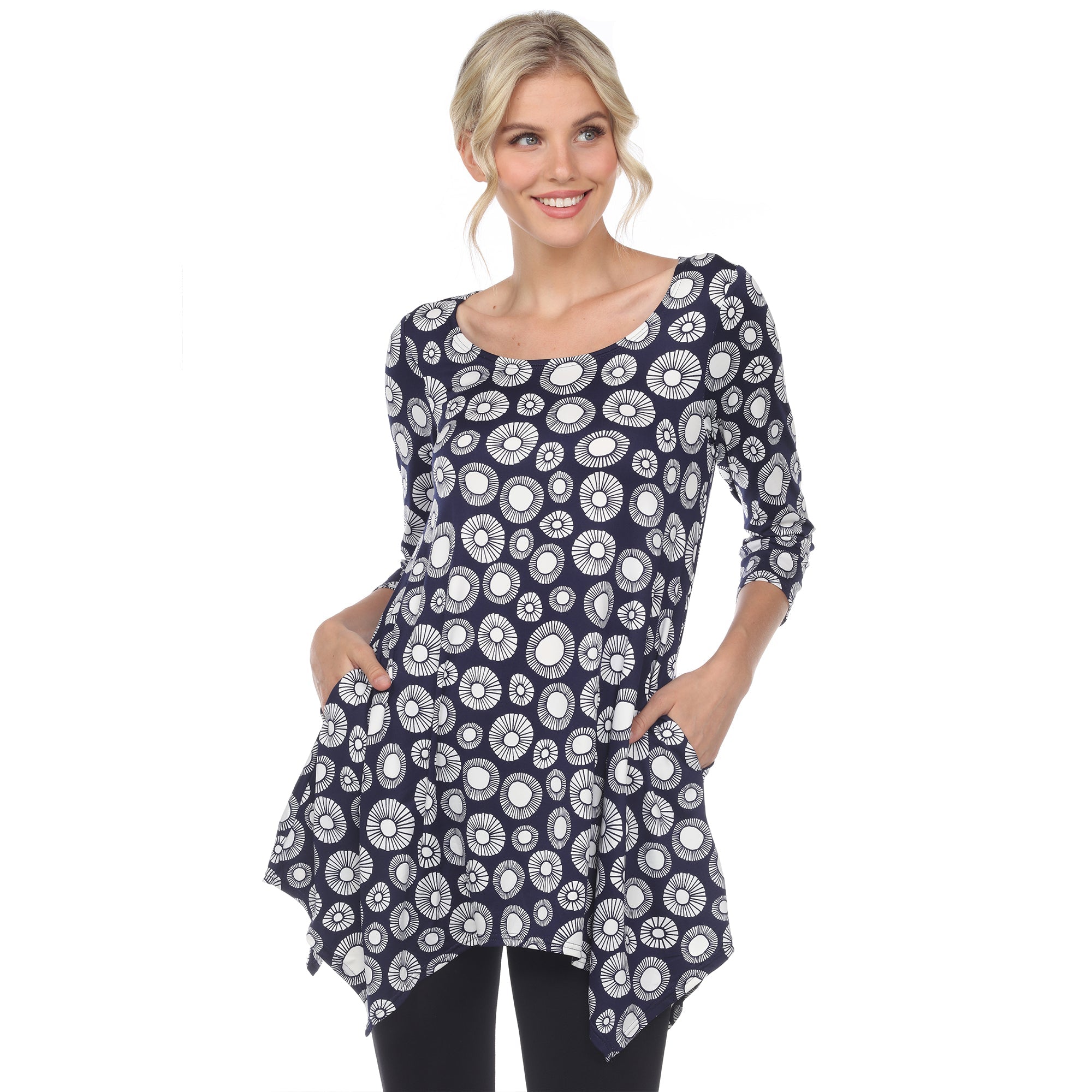 Women's Printed Geometric Circle Tunic Top - DressbarnShirts & Blouses