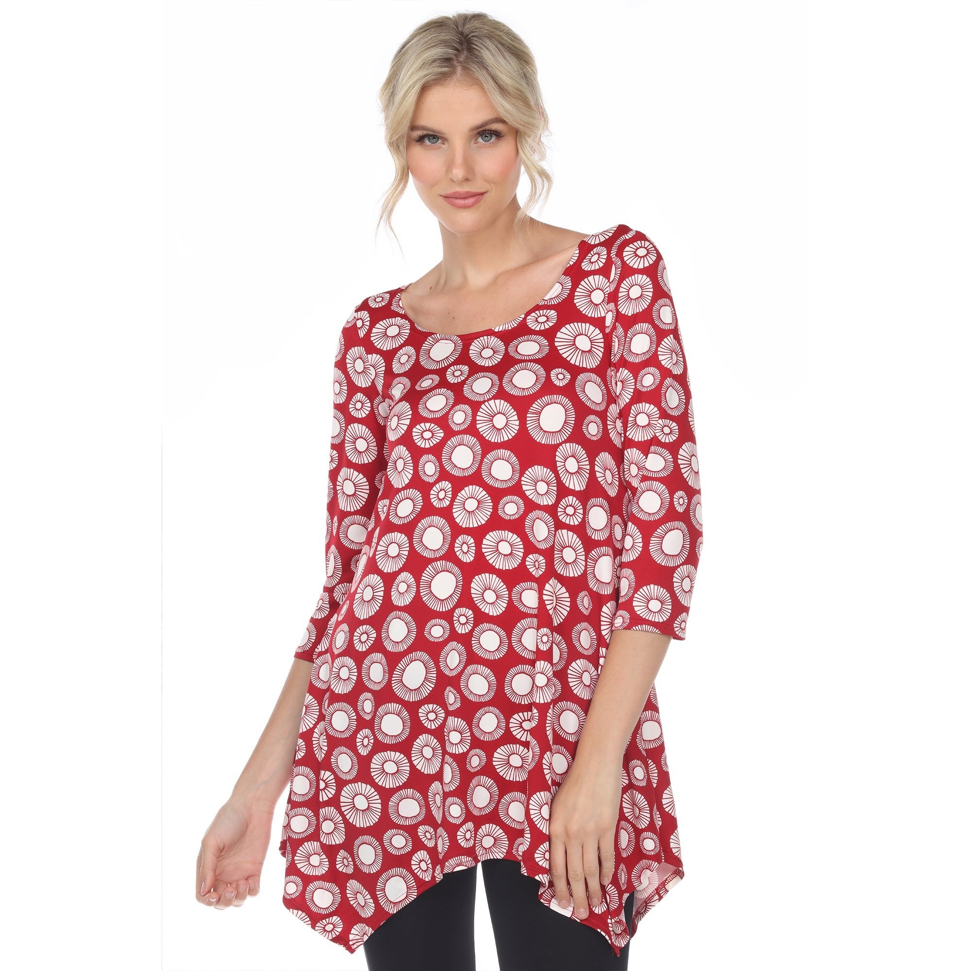 Women's Printed Geometric Circle Tunic Top - DressbarnShirts & Blouses