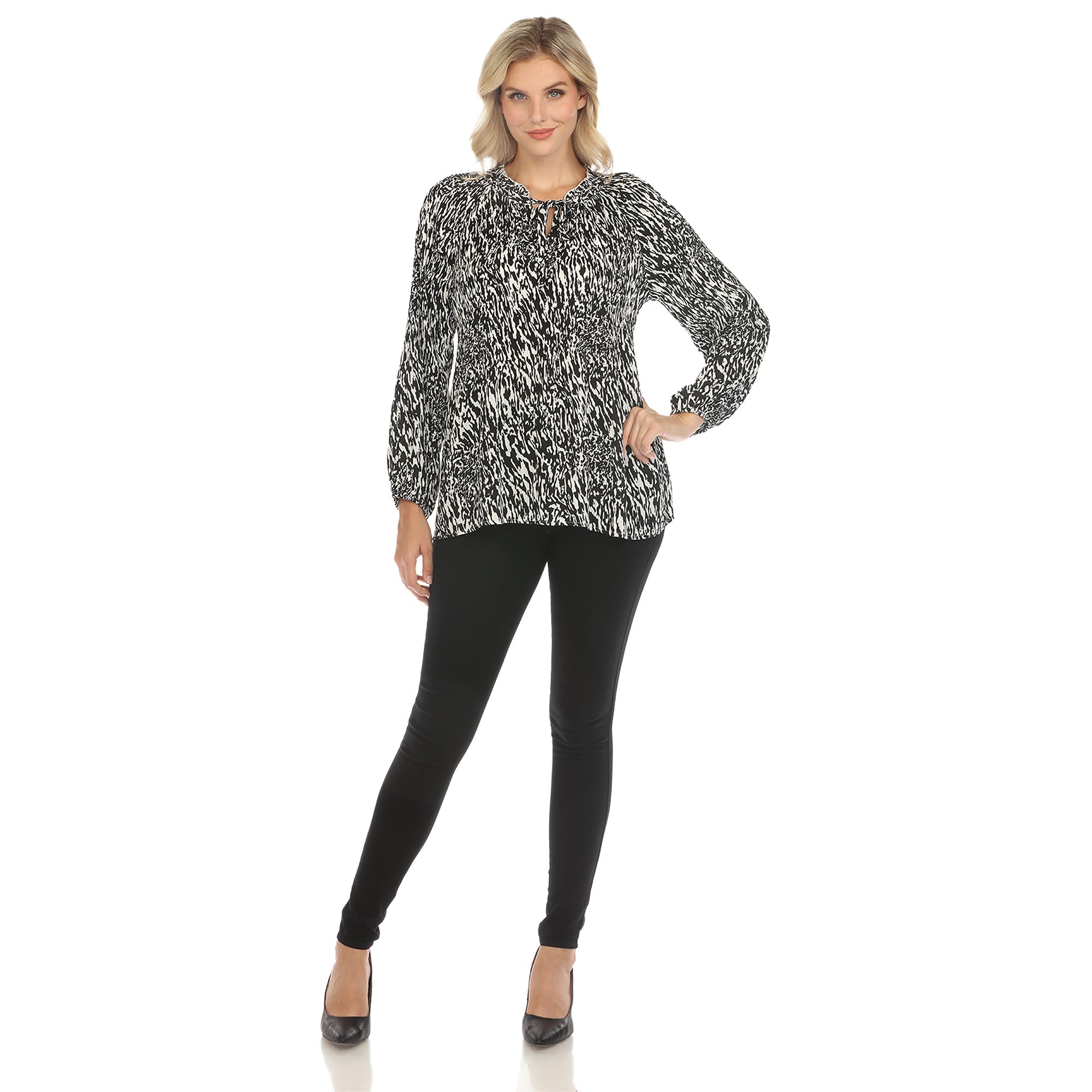 Women's Printed Peasant Blouse - DressbarnBlouses