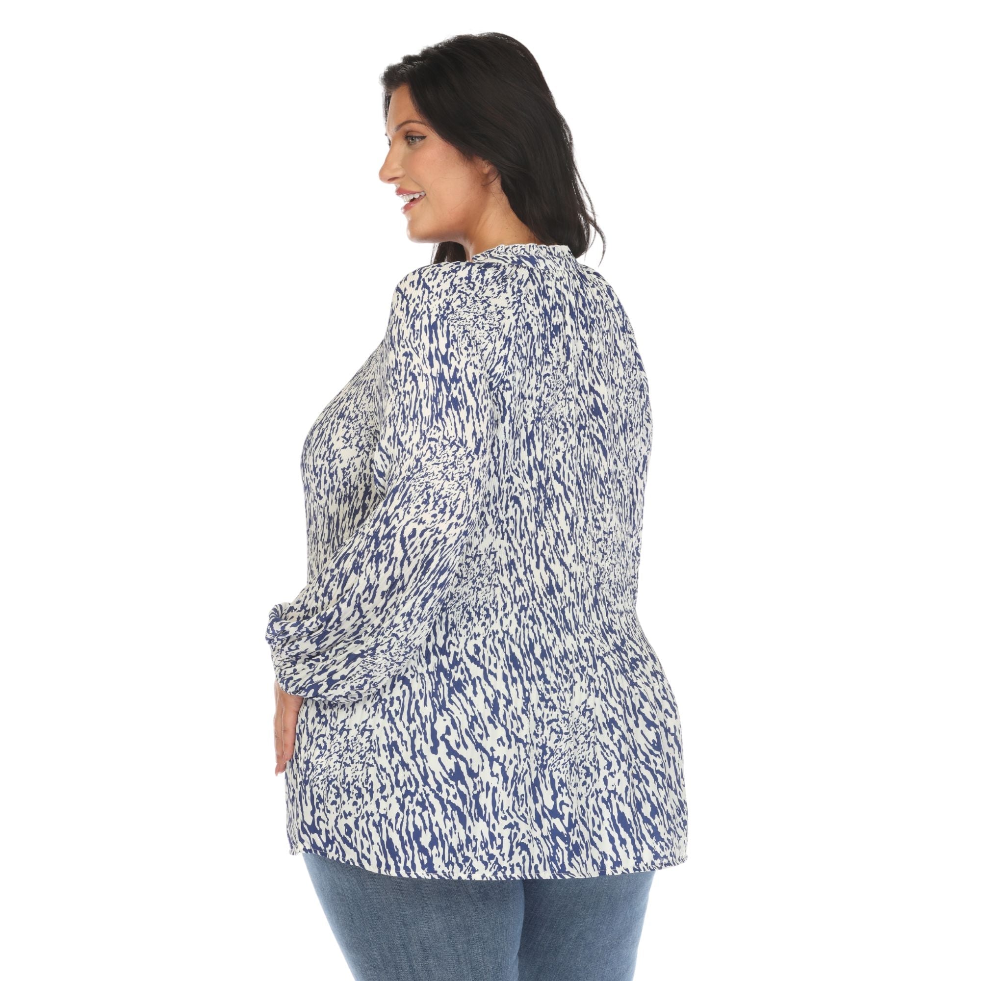 Women's Printed Peasant Blouse - Plus - DressbarnBlouses