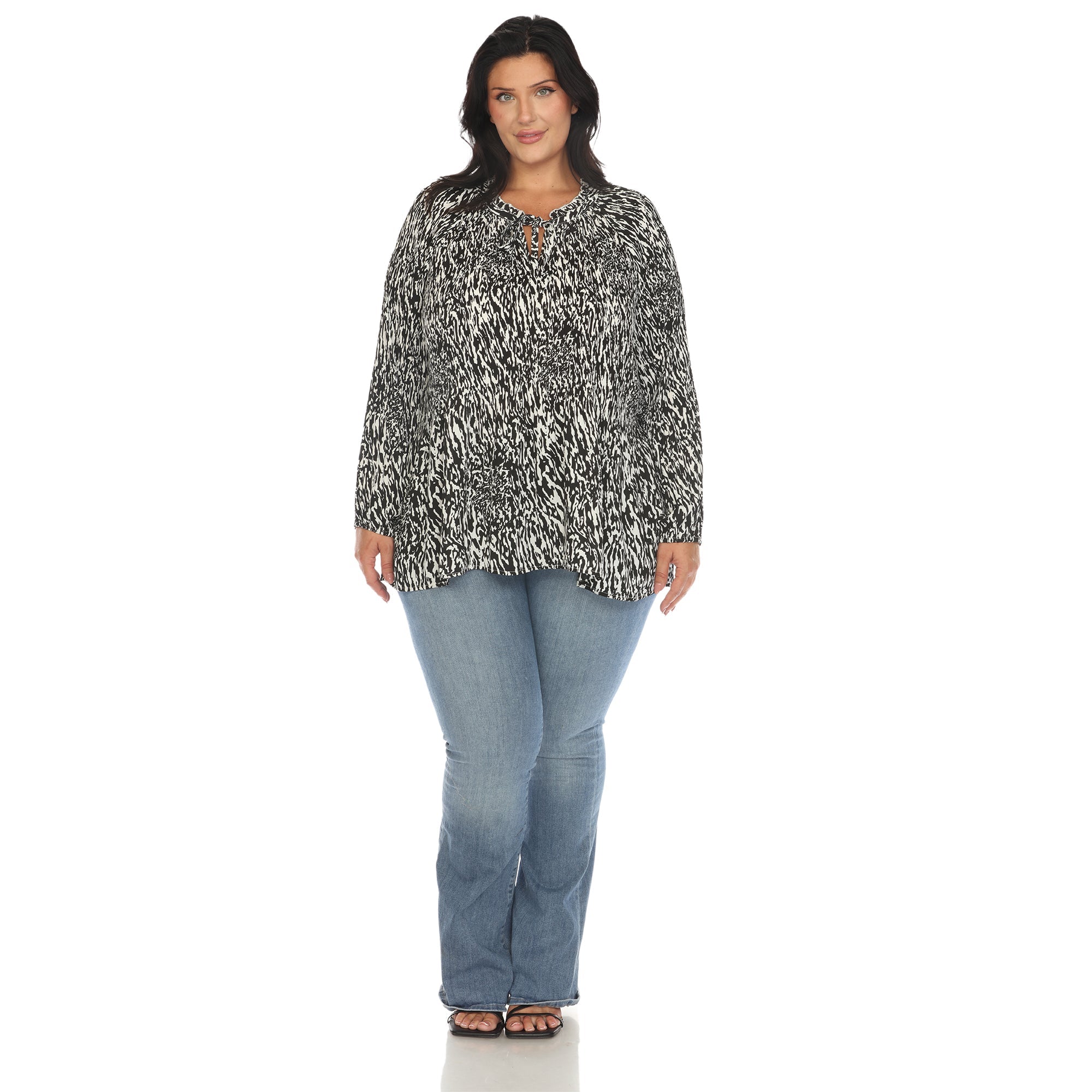 Women's Printed Peasant Blouse - Plus - DressbarnBlouses