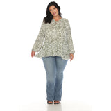 Women's Printed Peasant Blouse - Plus - DressbarnBlouses