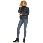 Women's Removable Fur Hoodie Bomber Leather Jacket - DressbarnCoats & Jackets