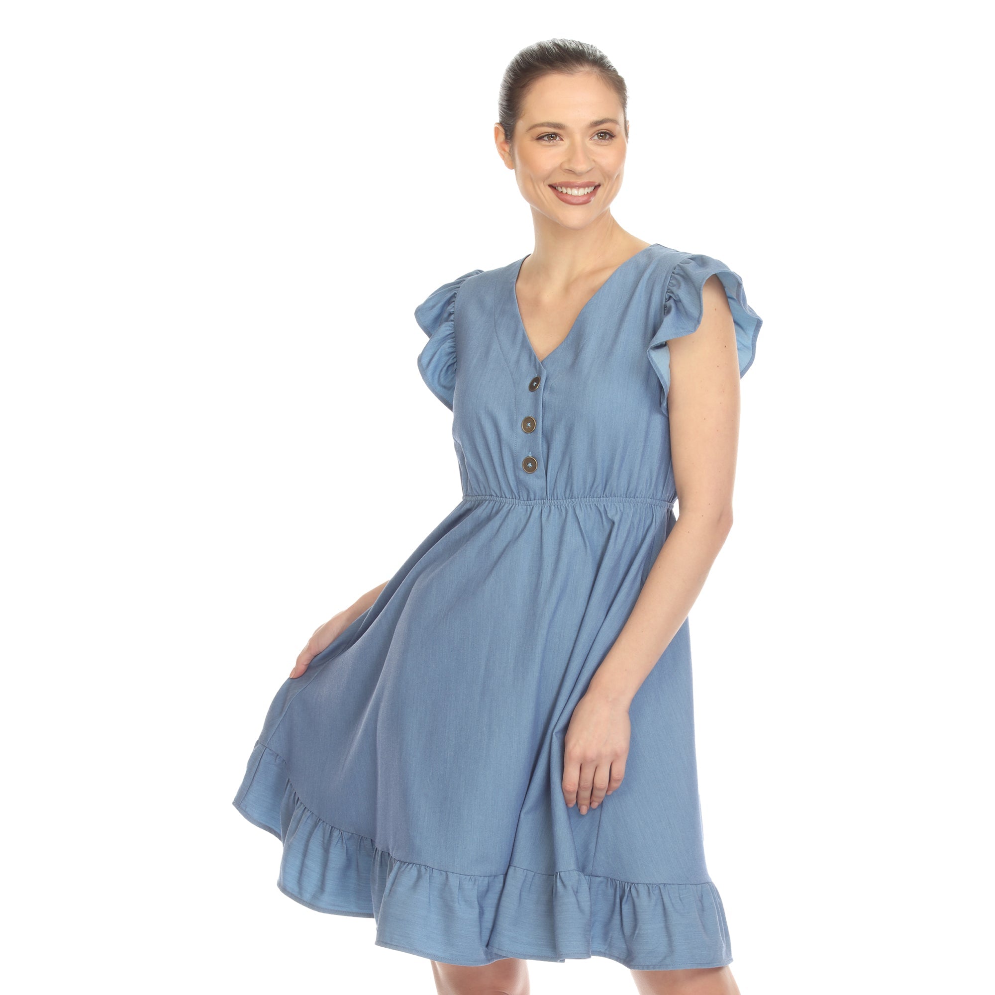 Women's Ruffle Sleeve Knee-Length Dress - DressbarnDresses