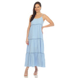 Women's Scoop Neck Tiered Maxi Dress - DressbarnDresses