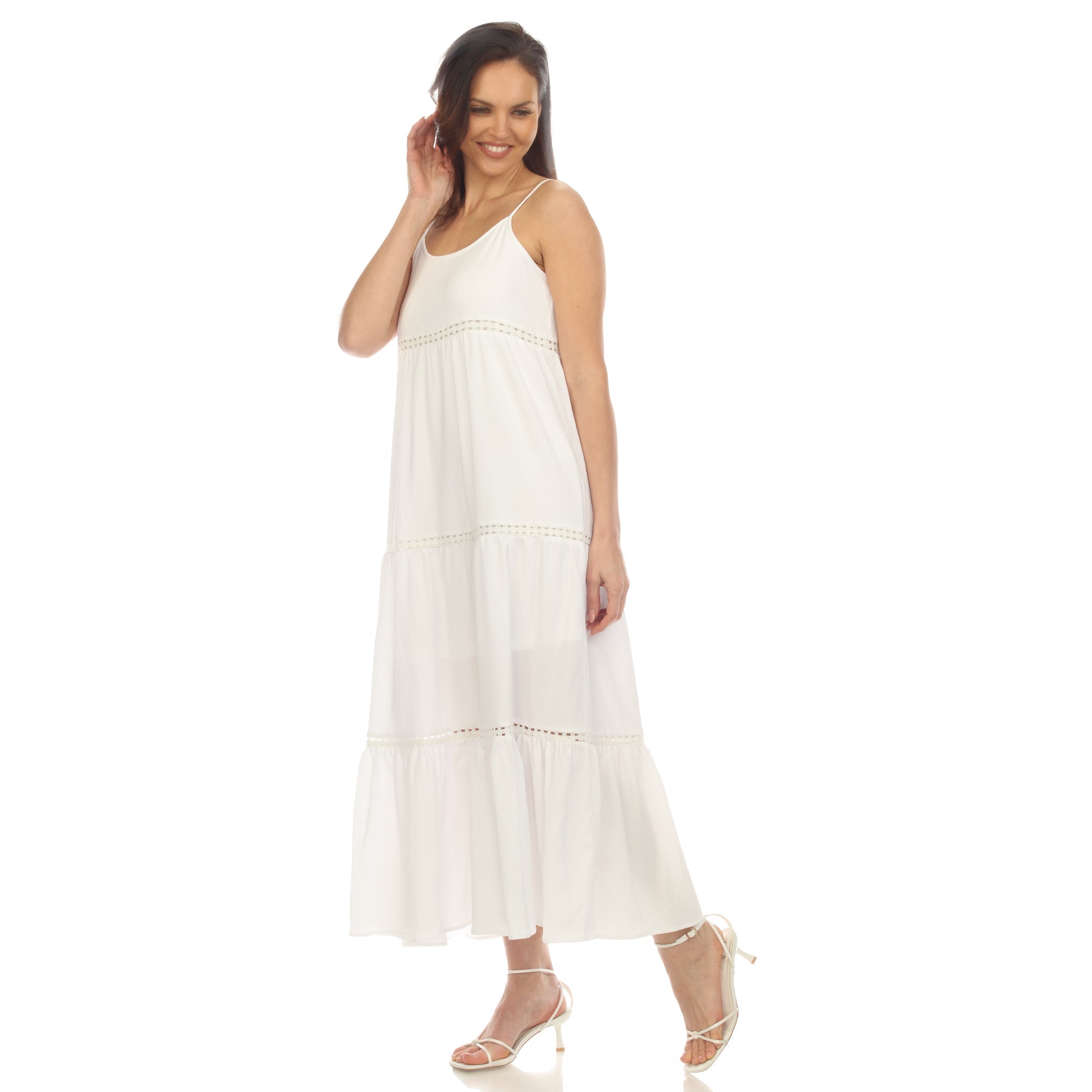 Women's Scoop Neck Tiered Maxi Dress Yellow / M Women's Scoop Neck Tiered Maxi Dress Yellow / M