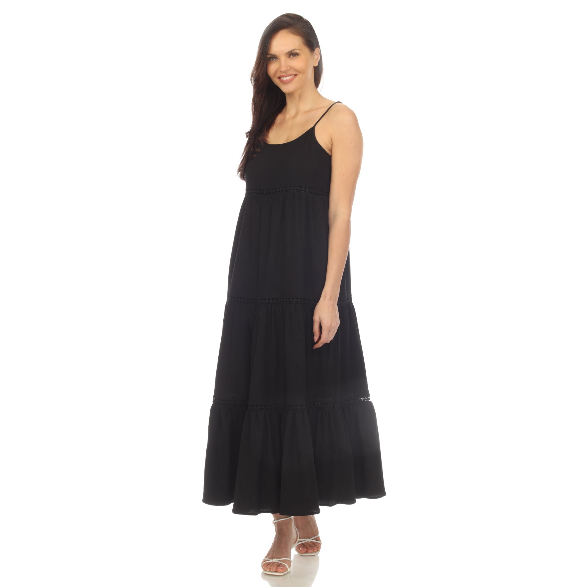 Women's Scoop Neck Tiered Maxi Dress - DressbarnDresses