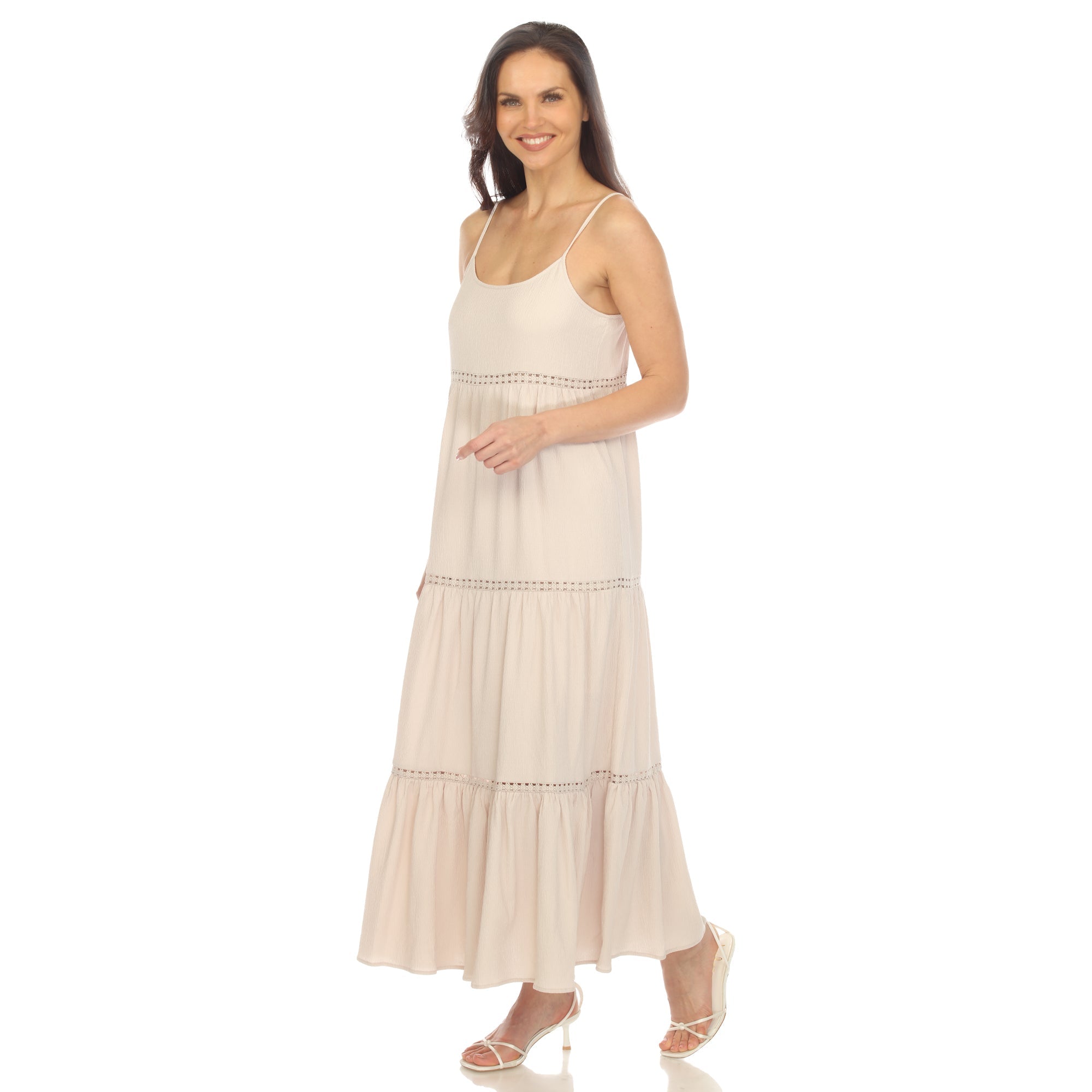 Women's Scoop Neck Tiered Maxi Dress - DressbarnDresses