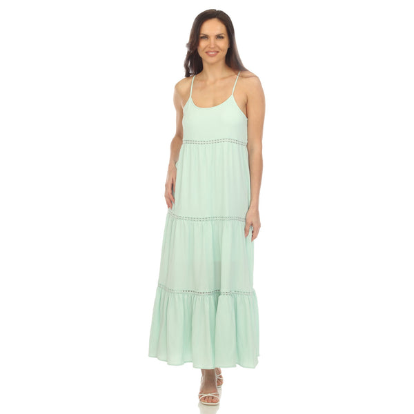 Women's Scoop Neck Tiered Maxi Dress Black / M Women's Scoop Neck Tiered Maxi Dress Black / M