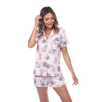 Women's Short Sleeve Floral Pajama Set - DressbarnLounge Sets