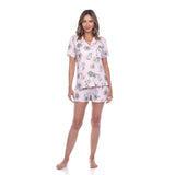 Women's Short Sleeve Floral Pajama Set - DressbarnLounge Sets
