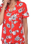 Women's Short Sleeve Floral Pajama Set - DressbarnLounge Sets