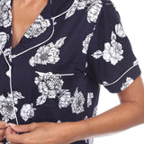 Women's Short Sleeve Floral Pajama Set - DressbarnLounge Sets