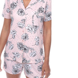 Women's Short Sleeve Floral Pajama Set - DressbarnLounge Sets