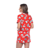 Women's Short Sleeve Floral Pajama Set - DressbarnLounge Sets
