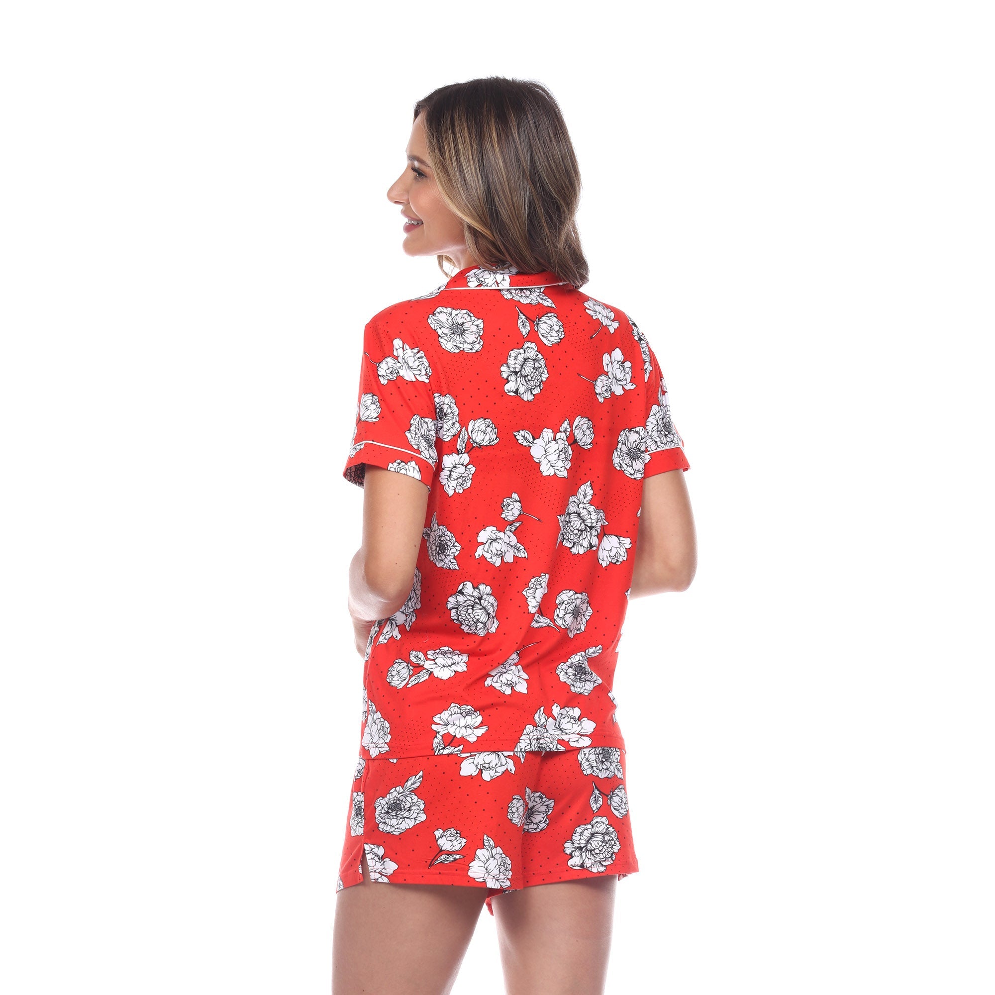 Women's Short Sleeve Floral Pajama Set - DressbarnLounge Sets