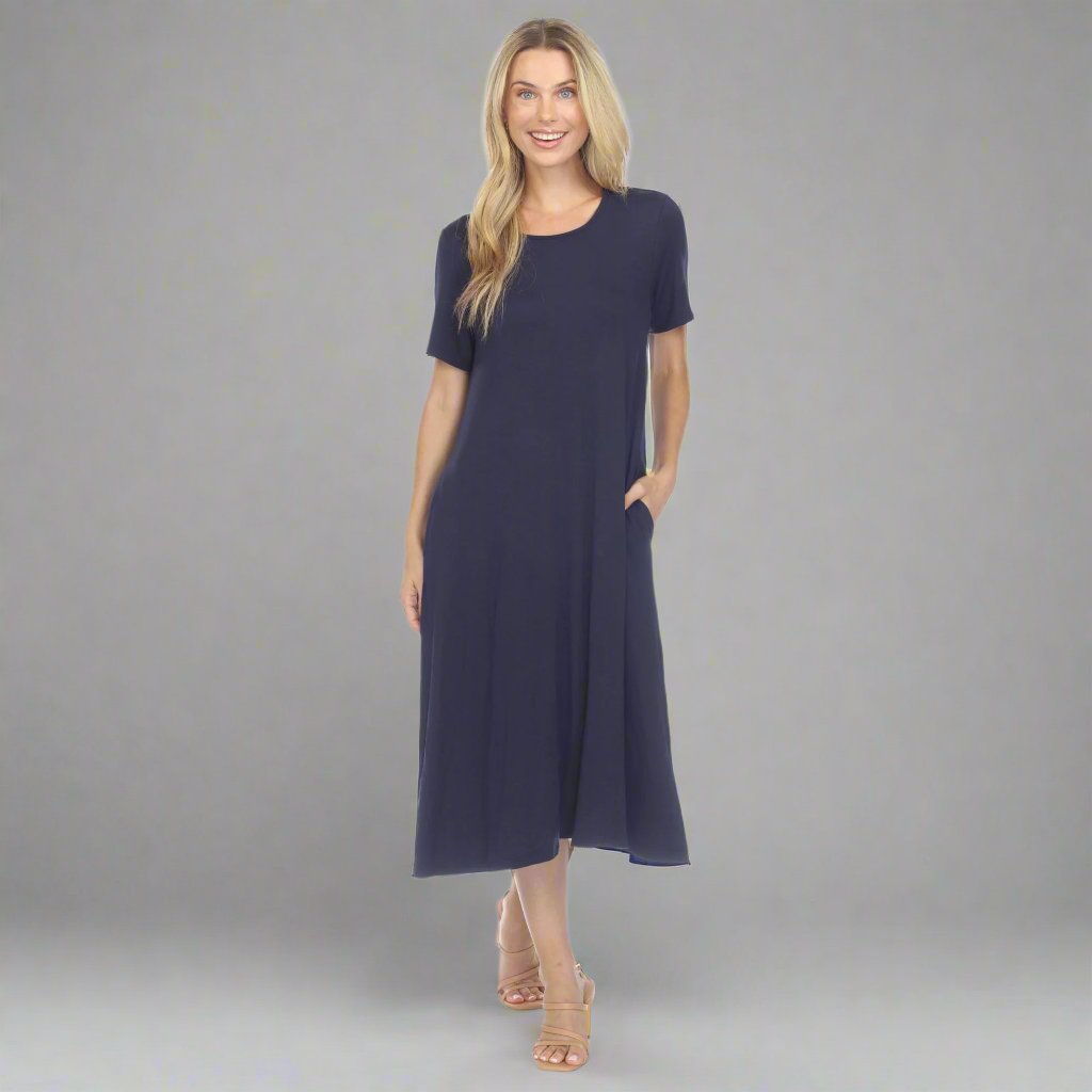 Women's Short Sleeve Midi Dress - DressbarnDresses